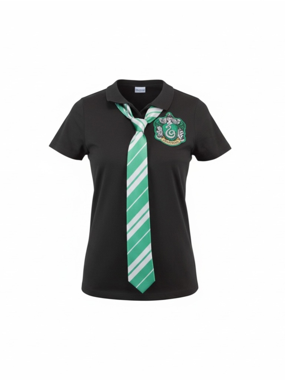 Harry Potter Slytherin Green Stripe Polo Top with tie